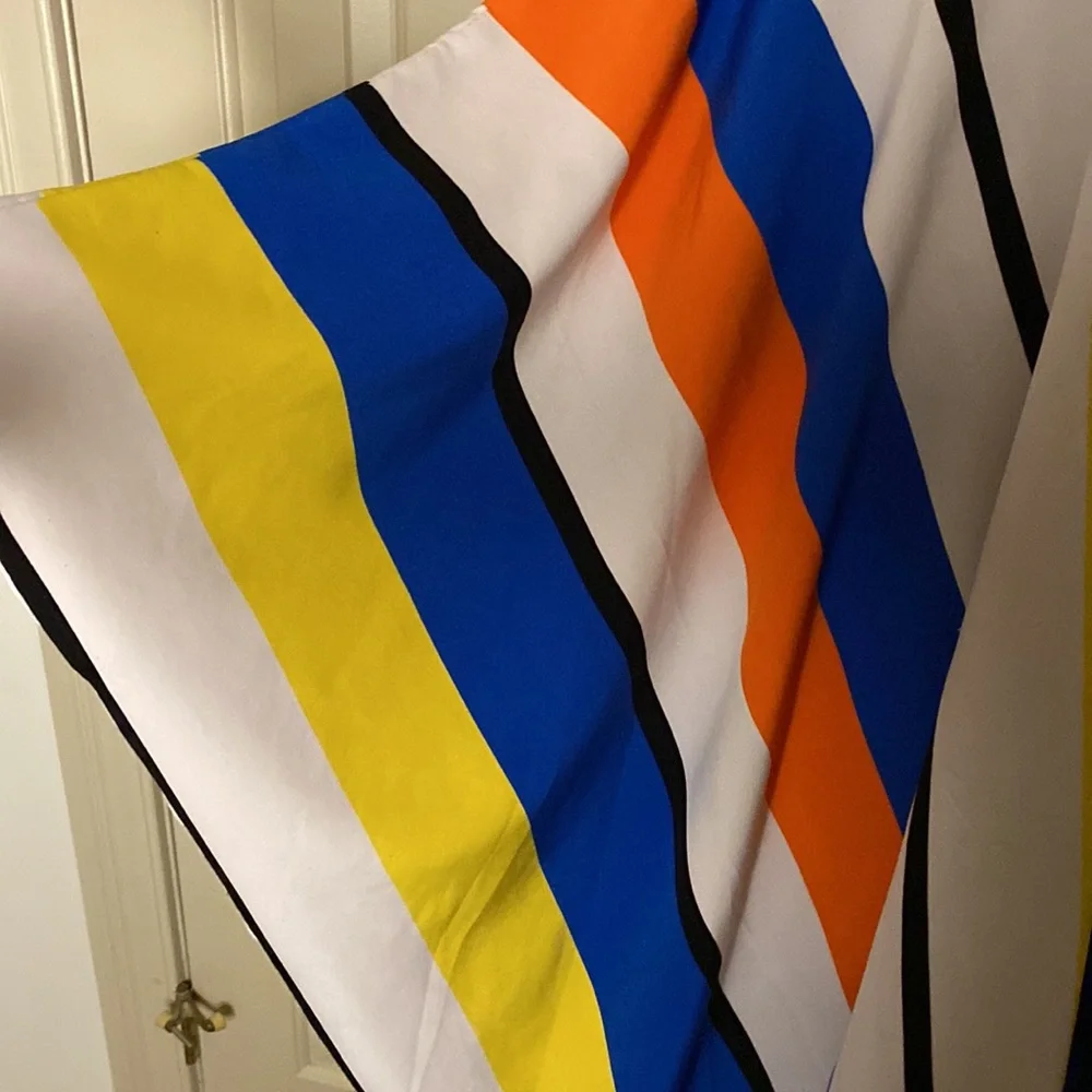 Color block, stripe, wide sleeve, kaftan, cover-up, (OS) - Picture 5 of 6